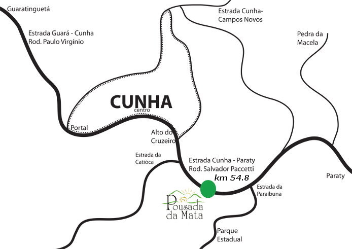 Localização - Pousada da Mata, Cunha/SP